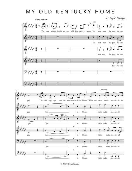 My Old Kentucky Home (arr. Bryan Sharpe)