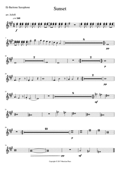 Sunset - Eb Baritone Saxophone