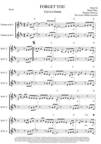 Forget You (arr. The Sheet Music Library)