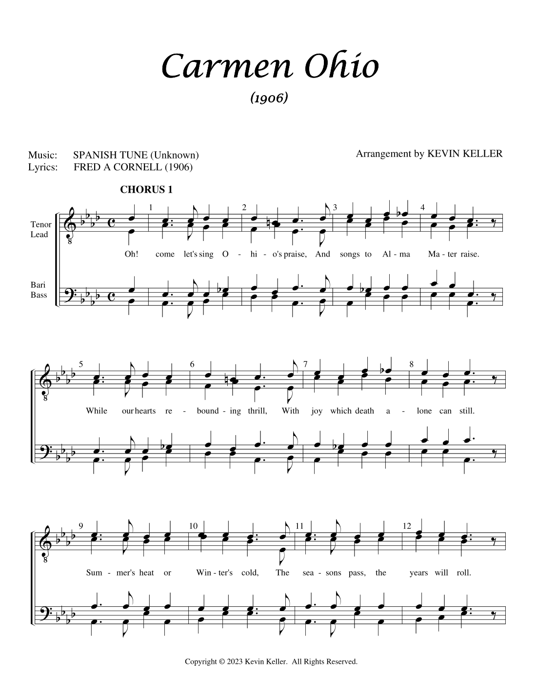 Carmen Ohio (arr. Kevin Keller)