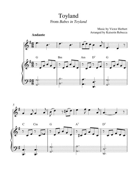 Toyland (From Babes in Toyland) (arr. Kaiserin Rebecca)