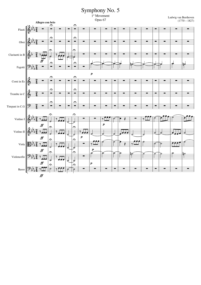 Symphony No. 5, 1st Movement (arr. Zachary Corbett)