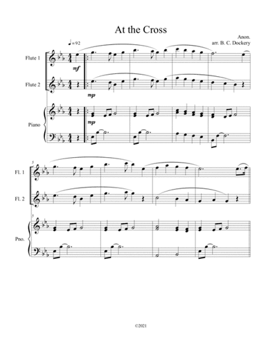 At the Cross (flute duet) with optional piano accompaniment (arr. B. C. Dockery)
