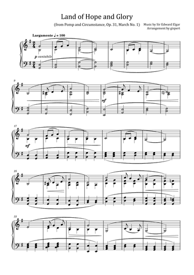 Land of Hope and Glory (from Pomp and Circumstance, Op. 31, March No. 1) (arr. Gispert)