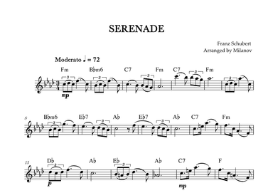 Serenade | Schubert | Lead Sheet | F minor (arr. Milanov)