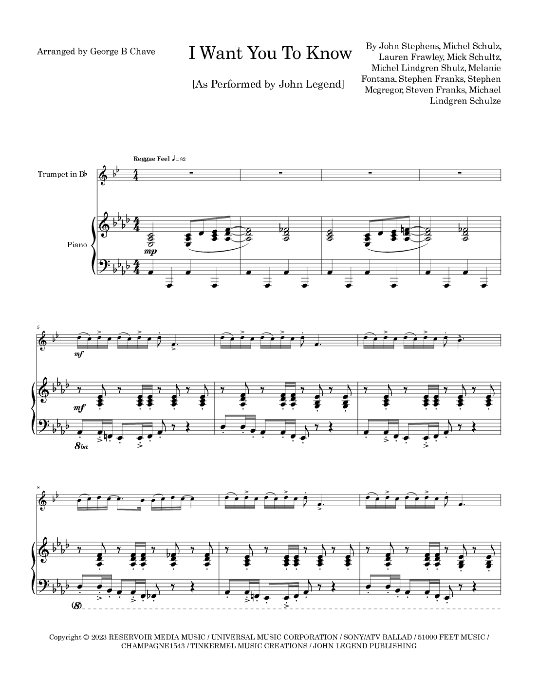 I Want You To Know (arr. George B Chave)