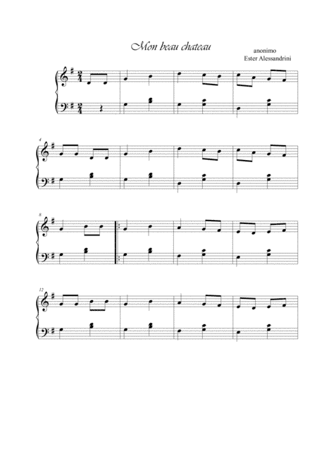Mon beau chateau (arr. Ester Alessandrini)