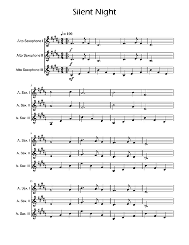 Silent Night - Sax Trio (arr. Ygor Nunes)
