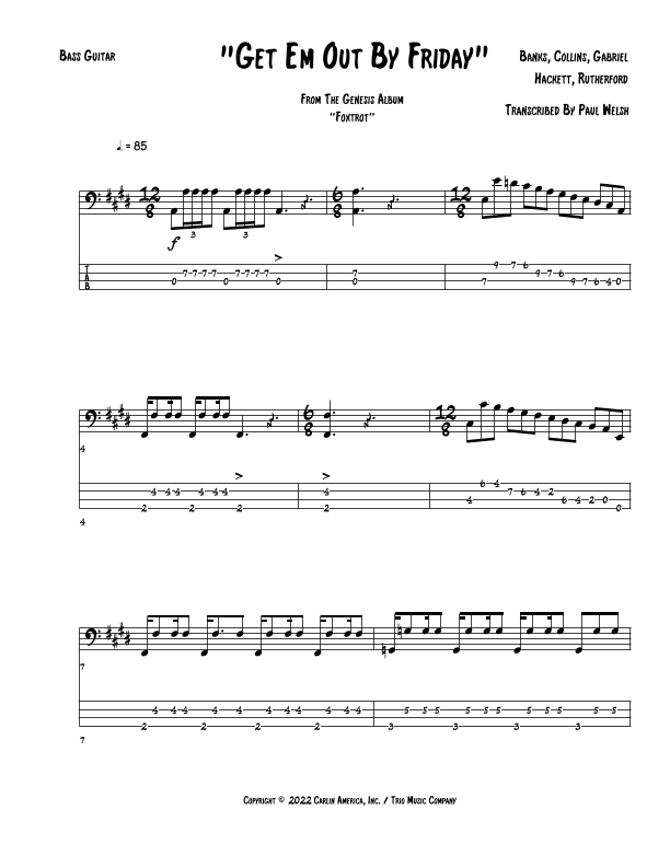 Get' Em Out By Friday (arr. P Welsh)