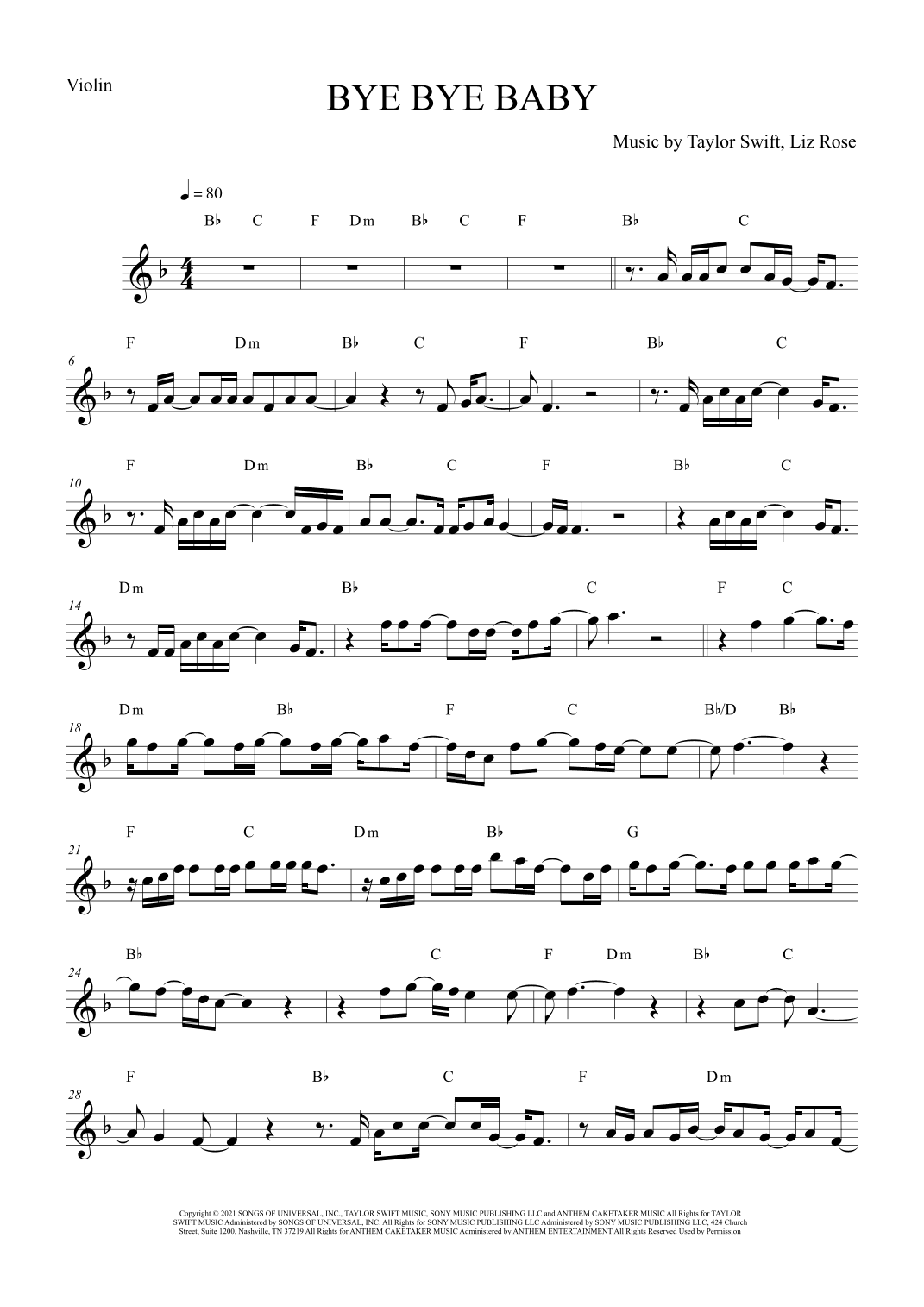 Bye Bye Baby (arr. The Sheet Music Library)