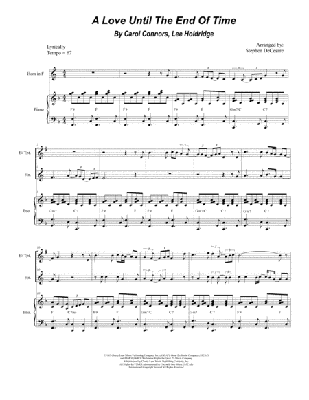 A Love Until The End Of Time (arr. Stephen DeCesare)