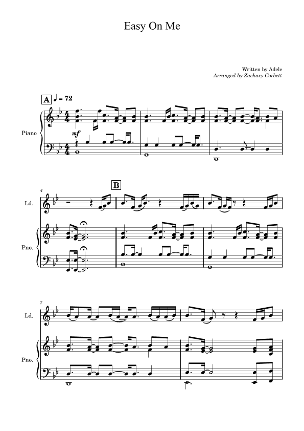 Easy On Me (arr. Zachary Corbett)