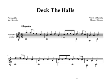 Deck The Halls - Classical Guitar (Easy Guitar) (arr. Yuri Noronha)