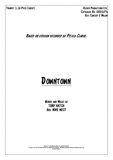 Downtown (arr. Mike West)