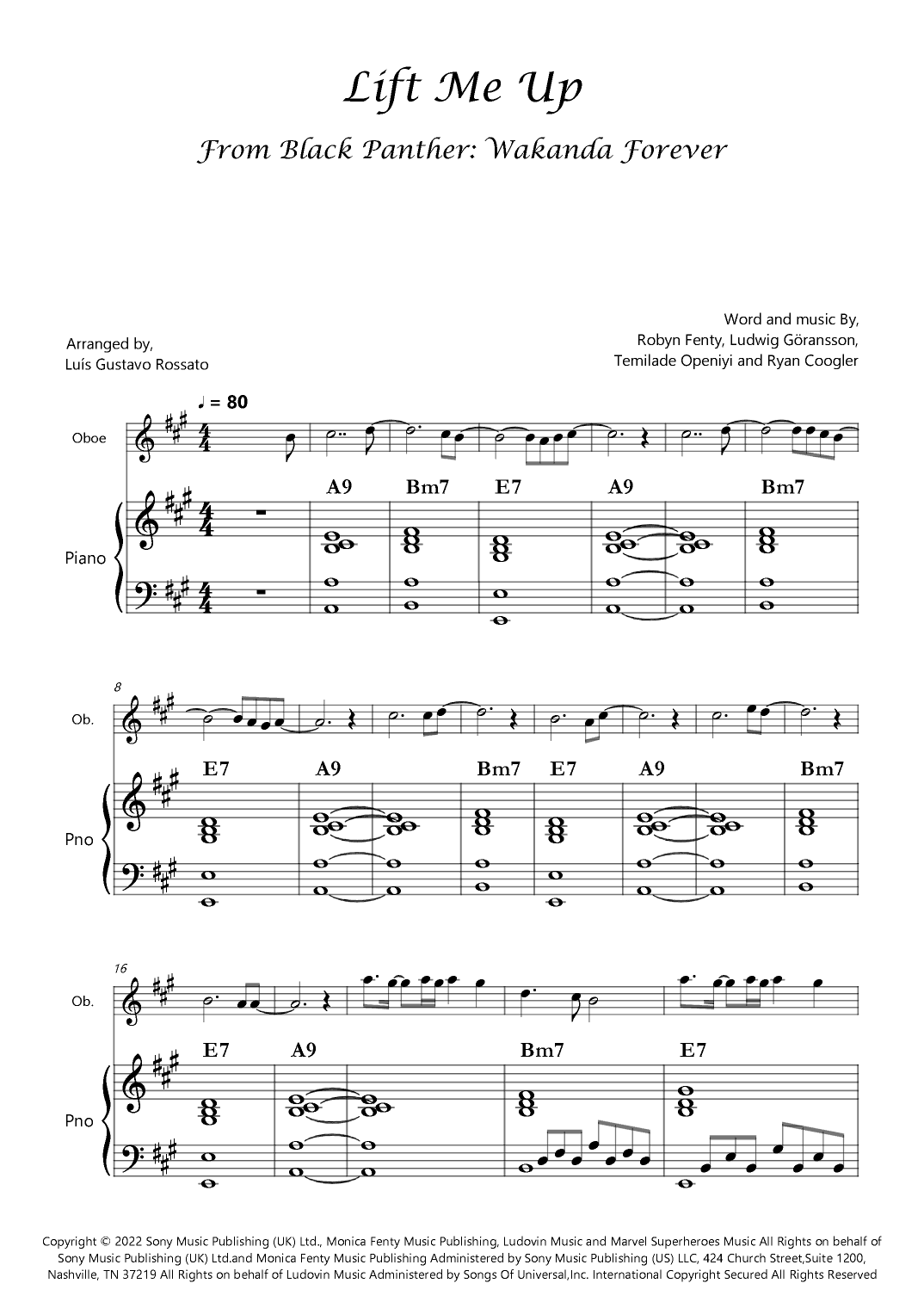 Lift Me Up (arr. Luís Gustavo Rossato)