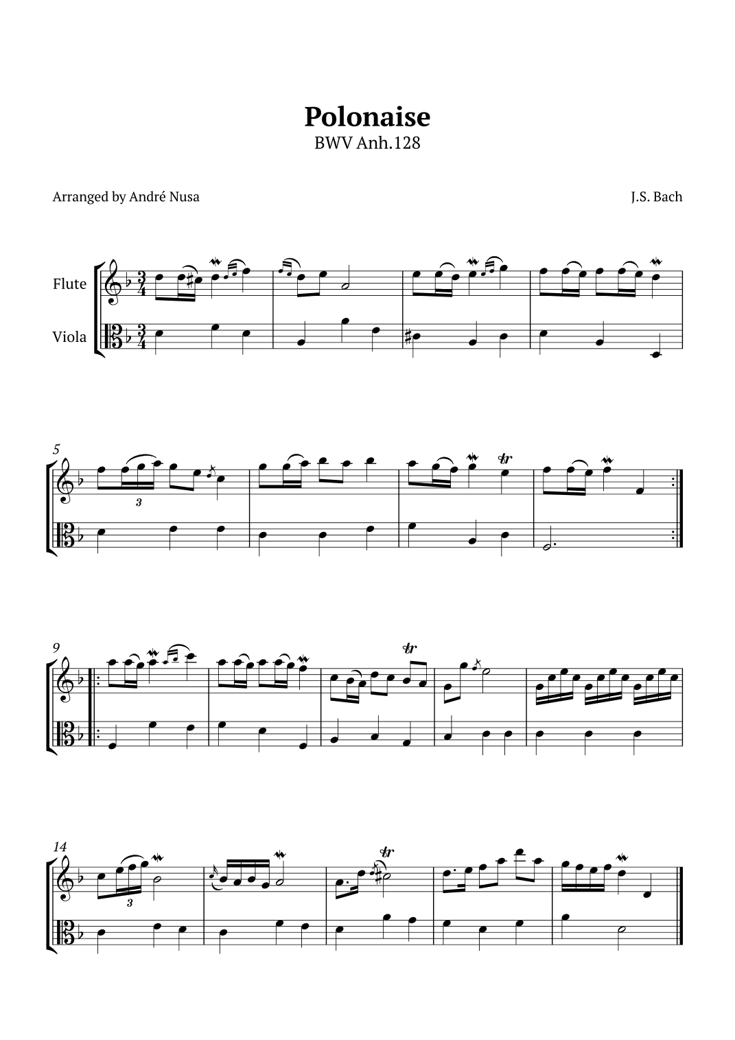 Polonaise BWV anh.128 (arr. André Nusa)