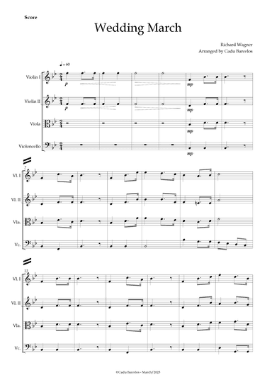 Wedding March (Wagner) Strings Quartet (arr. Cadu Barcelos)