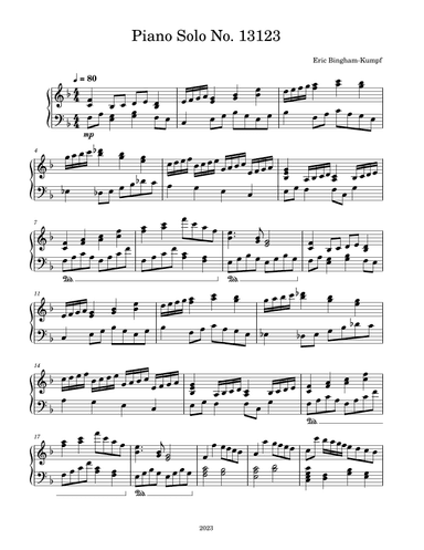 Piano Solo No.  13123