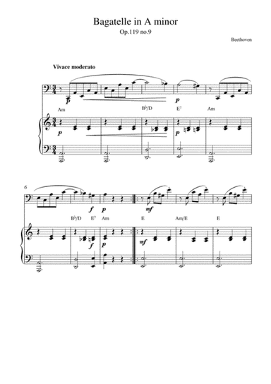 Bagatelle in A minor (op.119 no.9) (arr. Kaiserin Rebecca)