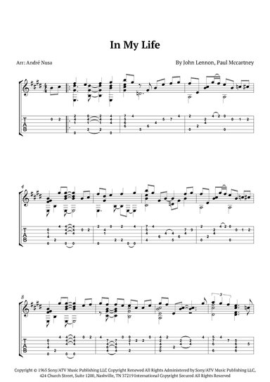 In My Life (arr. André Nusa)