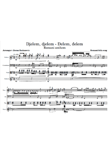 Djelem djelem - Ðelem, delem - for string quartet (arr. Zoran Radanovic)