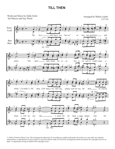 Till Then (arr. Walter Latzko)
