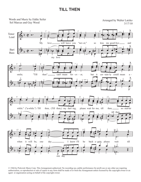 Till Then (arr. Walter Latzko)