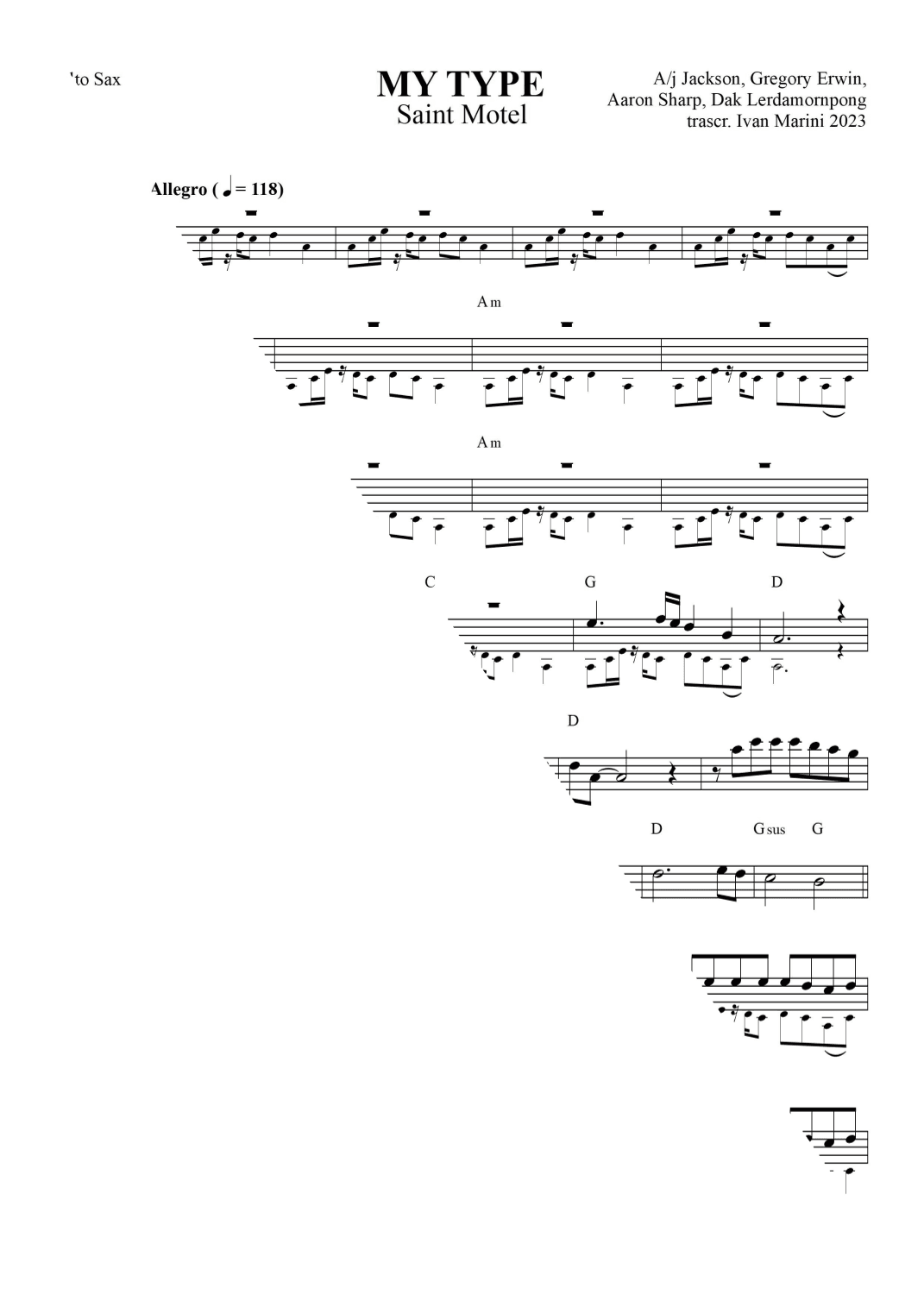 My Type (arr. Ivan Marini)