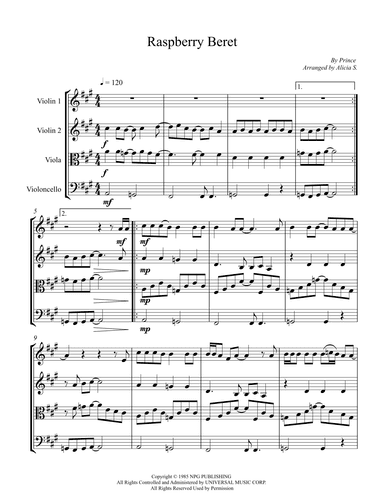 Raspberry Beret (arr. Alicia S.)