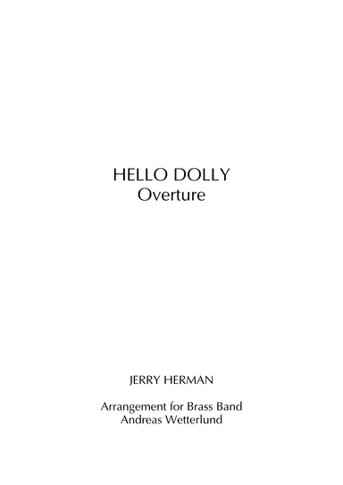 Overture - Hello, Dolly! (arr. Andreas Wetterlund)