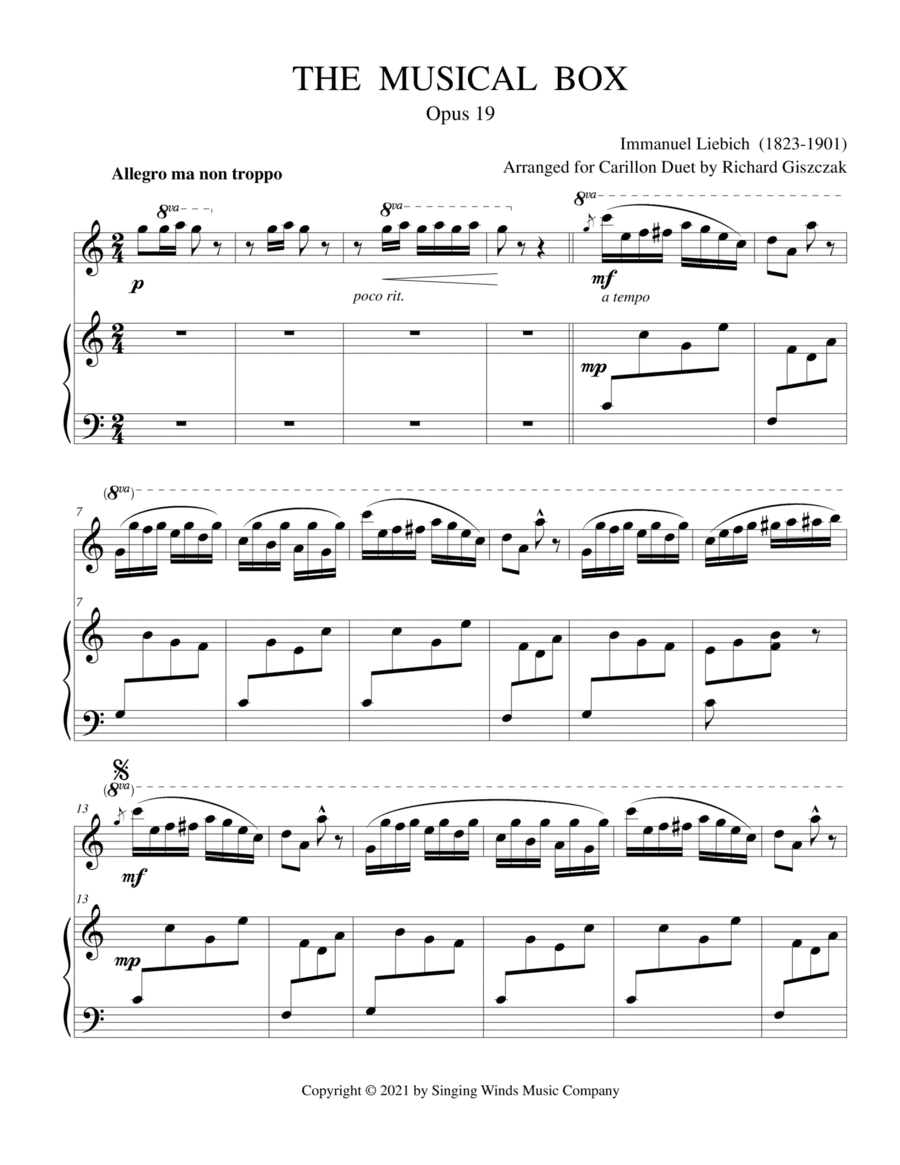 The Musical Box, Op. 19 (Duet) (arr. Richard Giszczak)