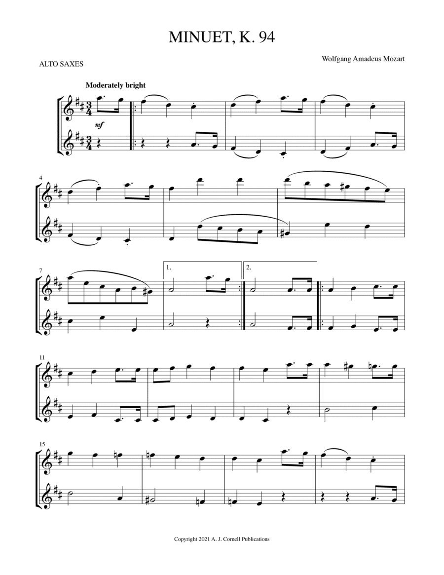 Minuet, K. 94 (arr. Mark Phillips)