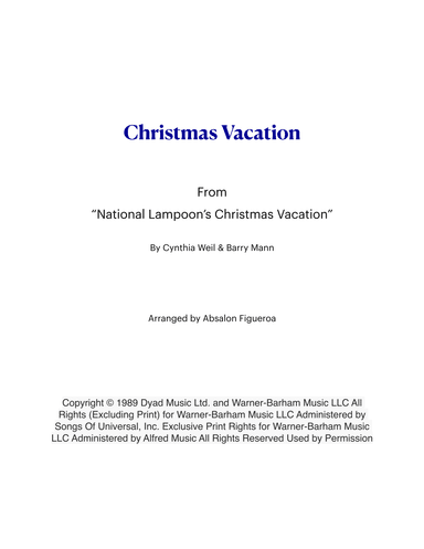 Christmas Vacation (arr. Absalon Figueroa)