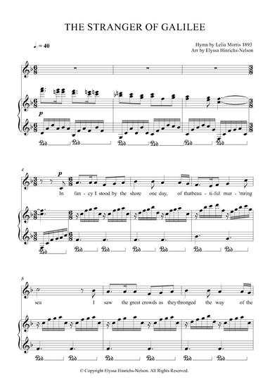 The Stranger of Galilee Arr Elyssa Hinrichs-Nelson (arr. Elyssa Hinrichs-Nelson)
