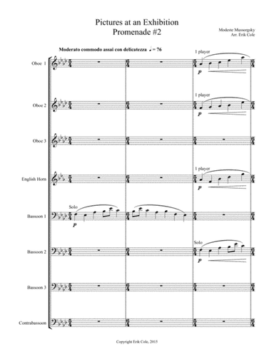 Pictures at an Exhibition, Promenades #2-4 (arr. Erik Cole)