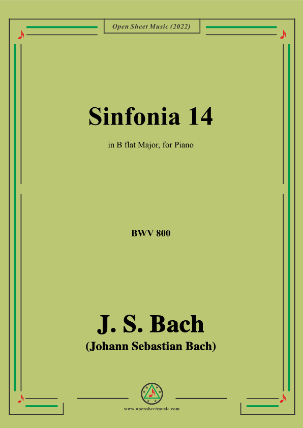 Bach-Sinfonia No.14,in B flat Major,BWV 800 (arr. OSM Press)
