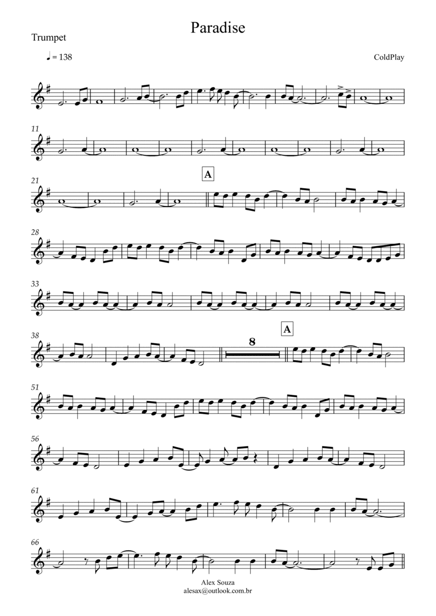 Paradise (arr. Alex Souza)