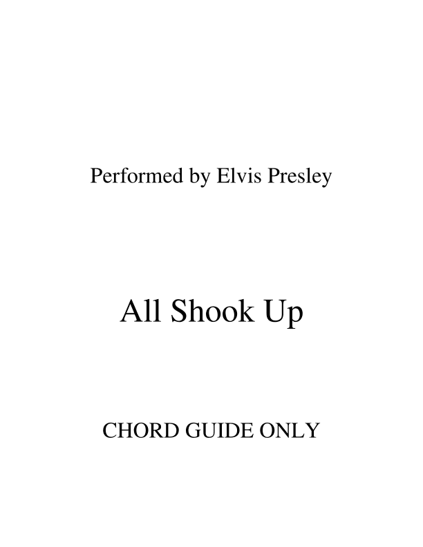All Shook Up (arr. RWM)