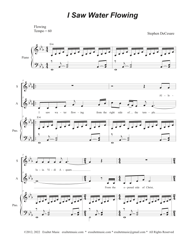 I Saw Water Flowing (Duet for Soprano and Alto solo)