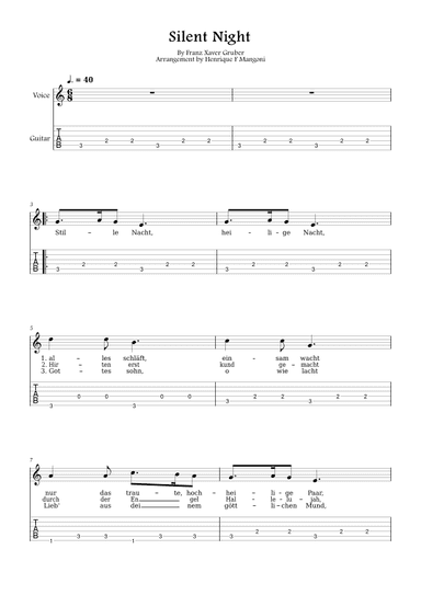 Stille Nacht (german lyrics) (arr. Henrique F Mangoni)