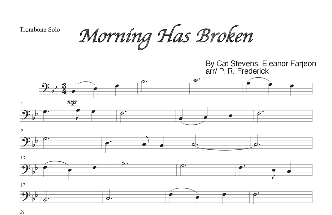 Morning Has Broken (arr. P. R. Frederick)