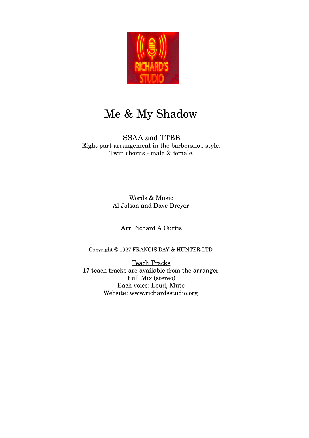 Me And My Shadow (folio Only) (arr. Richard A Curtis)