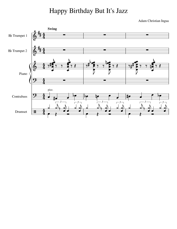 Happy Birthday but Jazz (arr. Adam Christian Ingua)