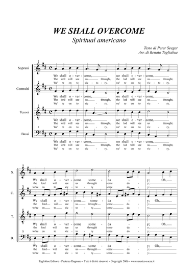 WE SHALL OVERCOME - Arr. for SATB Choir (arr. Renato Tagliabue)