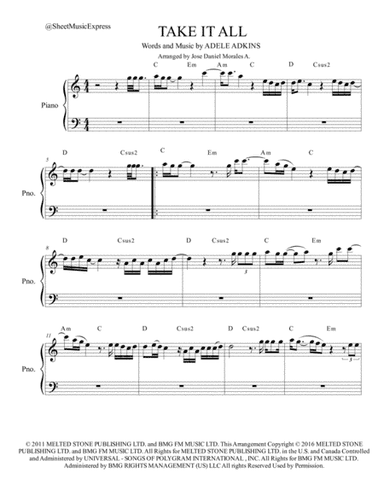 Take It All (arr. Jose Daniel Morales A.)