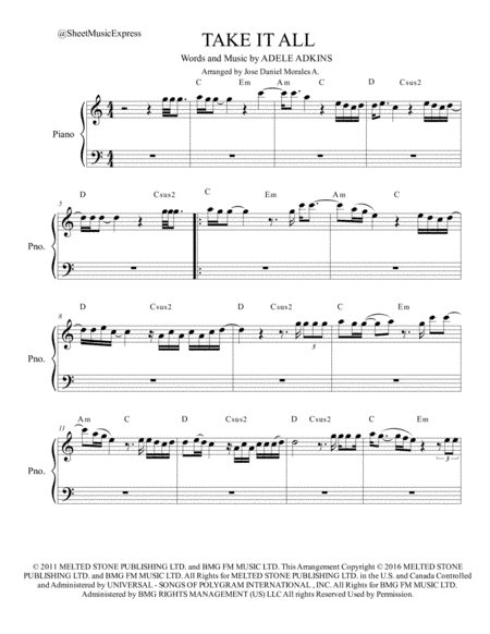 Take It All (arr. Jose Daniel Morales A.)