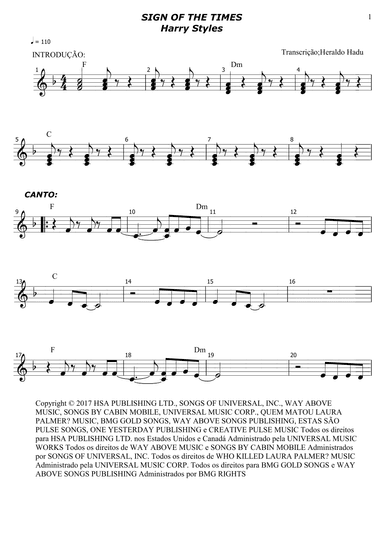 Sign Of The Times (arr. Heraldo Melo dos Santos)