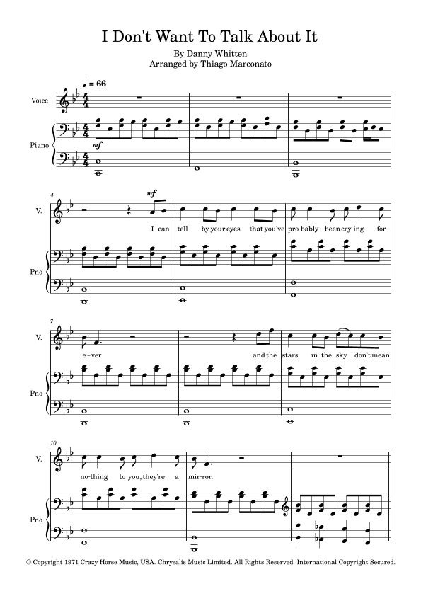 I Don't Want To Talk About It (arr. Thiago Marconato)