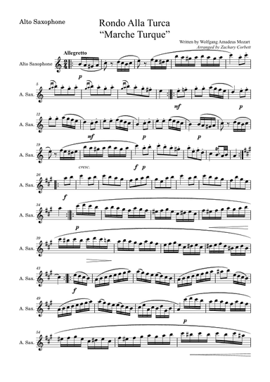 Rondo Alla Turca (Turkish March) (arr. Zachary Corbett)