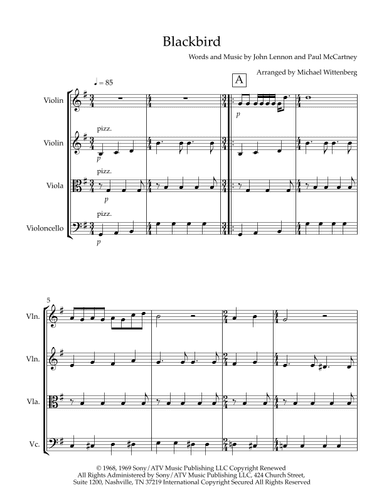 Blackbird (arr. Michael Wittenberg)